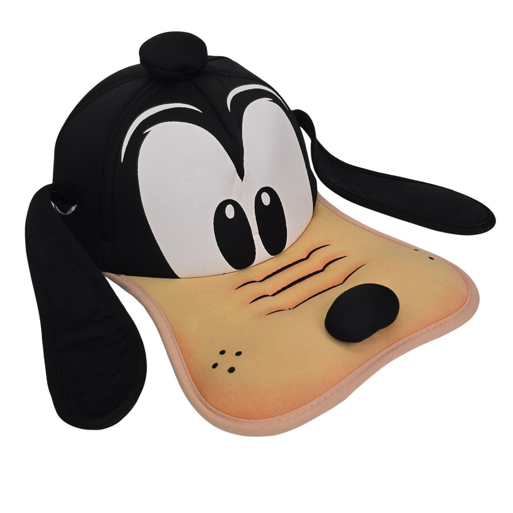Disney Parks Goofy Character Hat Adult Black Tan Floppy Ears Novelty Disney Cap